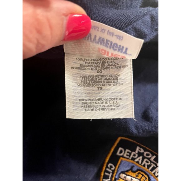 NYPD Navy Blue Cotton Short Sleeved T-shirt Sz XL - Picture 7 of 7